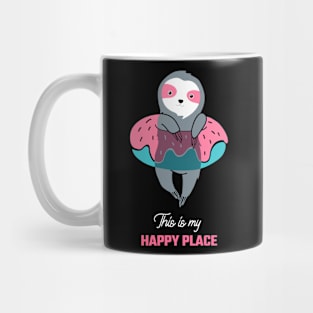 This is my happy place sloth swimming Mug